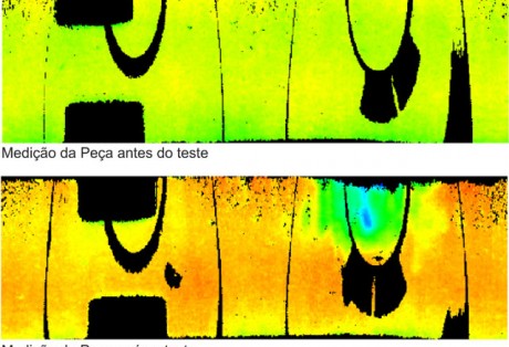 Avaliação e medição óptica 3D do desgaste na superfície de peças submetidas a testes funcionais